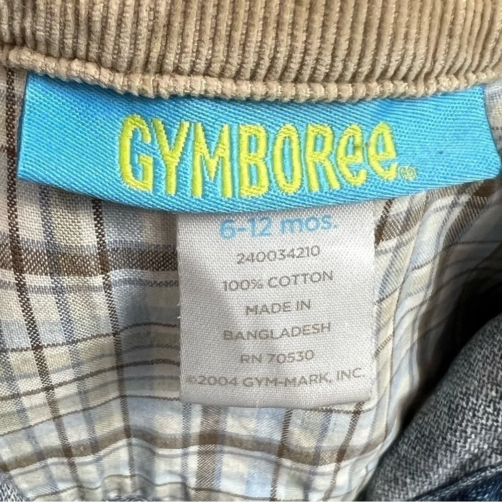 Gymboree Trucker Blue Jean Denim With Tan Corduroy Collar Jacket- Size 6-12 mos.